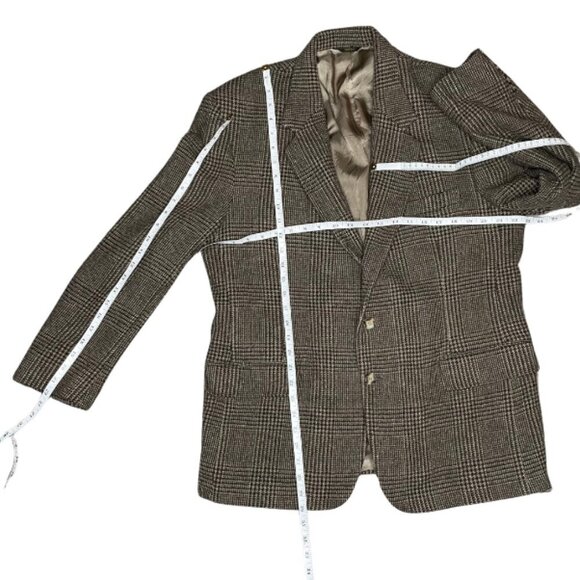 Smythe Reed Men's/Unisex Check Tweed Wool Country Blazer Jacket 46R - Picture 3 of 6
